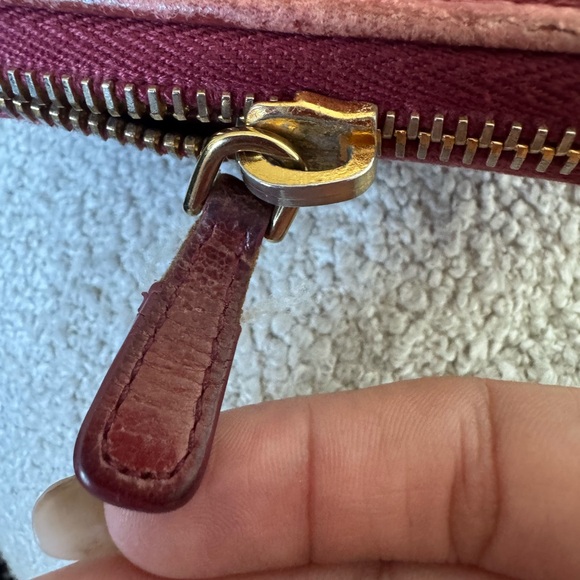 Miu Miu Vintage Matelassé Nappa Leather Wallet Long Burgundy Red - Picture 4 of 8